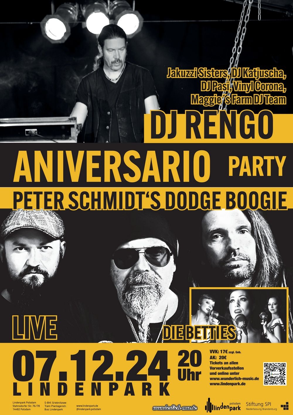 DJ RENGO \u2013 ANIVERSARIO PARTY feat. Peter Schmidt\u00b4s Dodge Boogie & Die Betties + DJ Special Guests