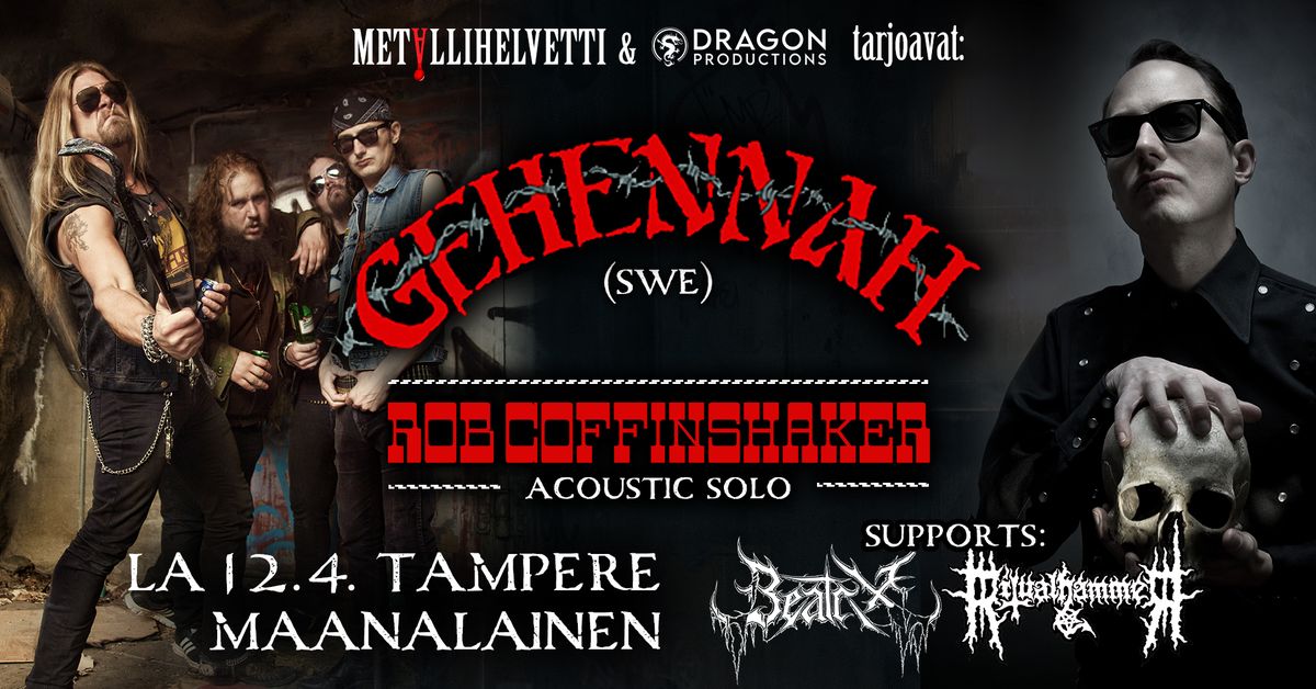 Gehennah (Swe) \/ Rob Coffinshaker acoustic solo \/ Ritualhammer \/ Beatrix @ Maanalainen 12.4.