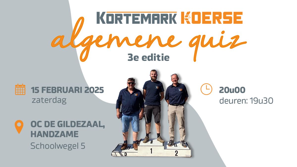 Kortemark Koerse: Derde Algemene Quiz.