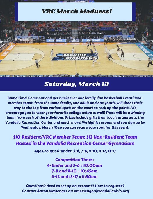 VRC March Madness, Vandalia Recreation Center, Dayton, 13 March 2021