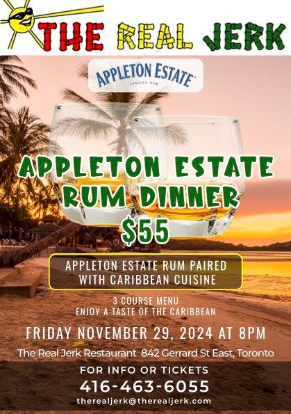 Appleton Estate Rum Dinner at The Real Jerk Restaurant