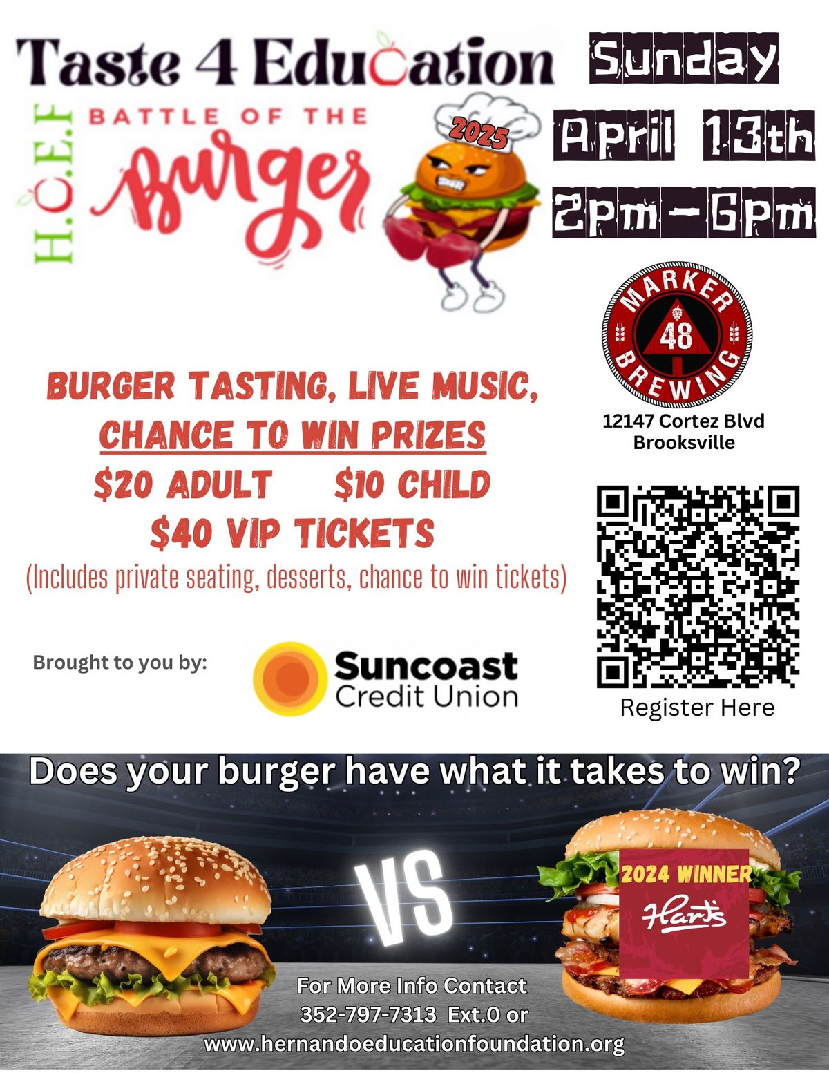 2025 Taste 4 Education Battle of the Burger!