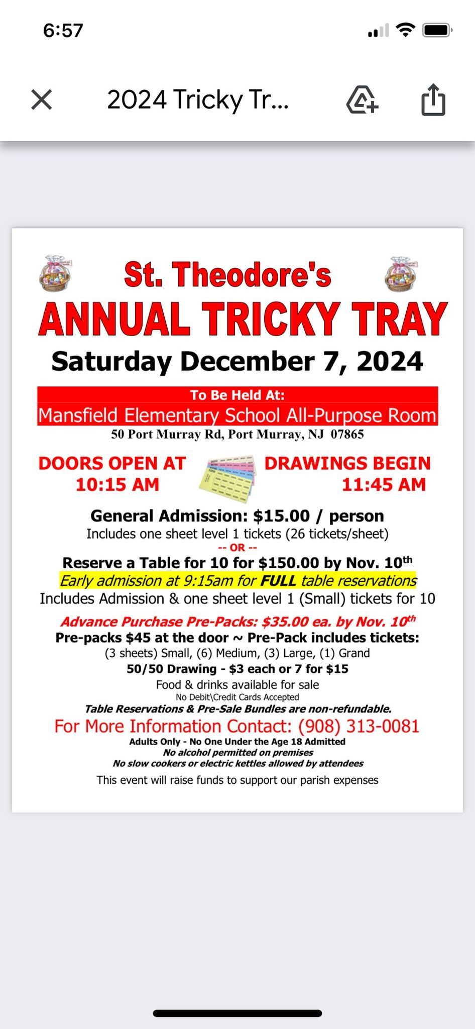 St. Theodore's ANNUAL TRICKY TRAY