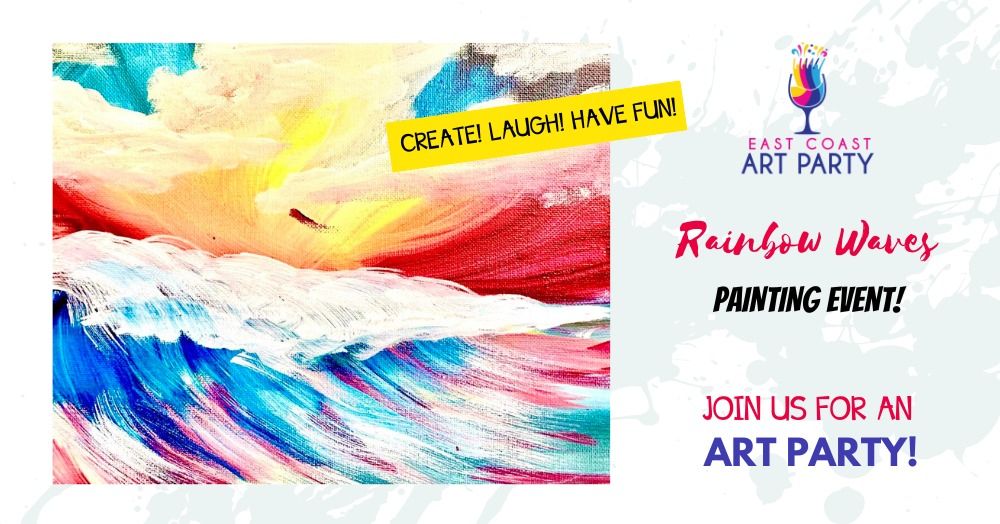Art Party 0618 - Rainbow Waves - Art Party Studio, Charlottetown