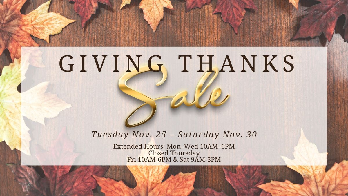 Giving Thanks Sale