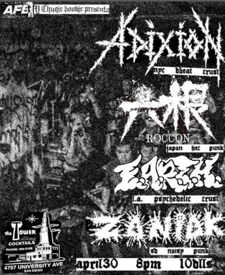 Adixion, Roccon (Japan), E.A.R.T.H., Zaniak @ The Tower Bar