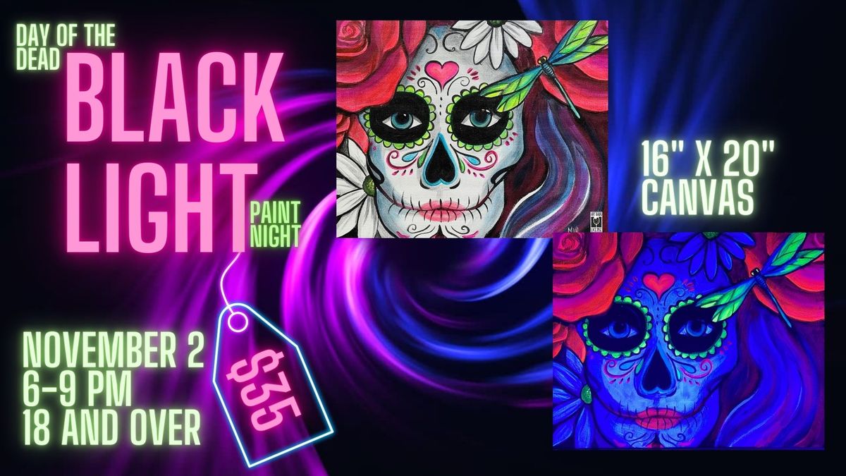 18 and over - Sugar Skull Black Light 