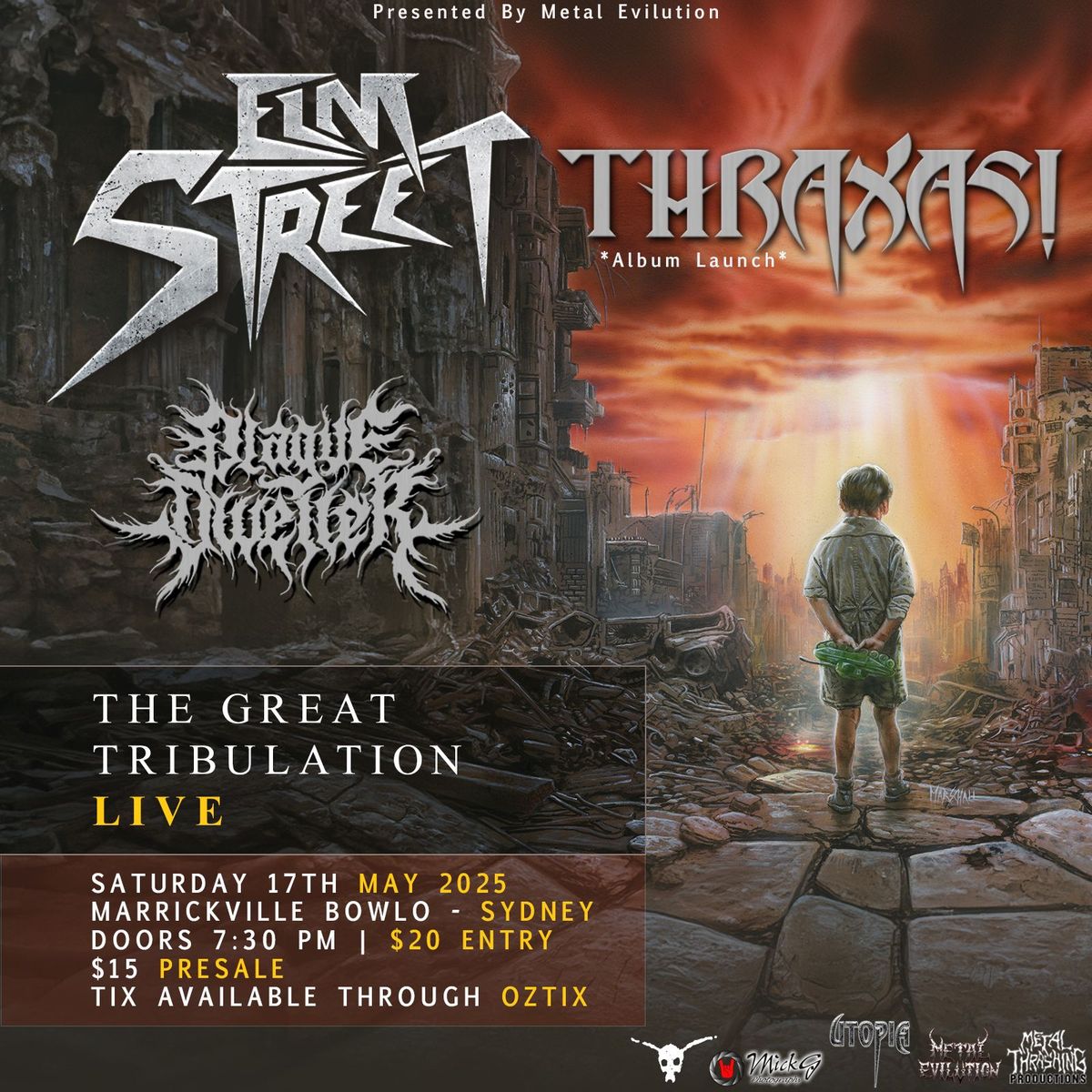 ELM STREET (vic) + THRAXAS! (nsw)*album launch* with guests PLAGUE DWELLER