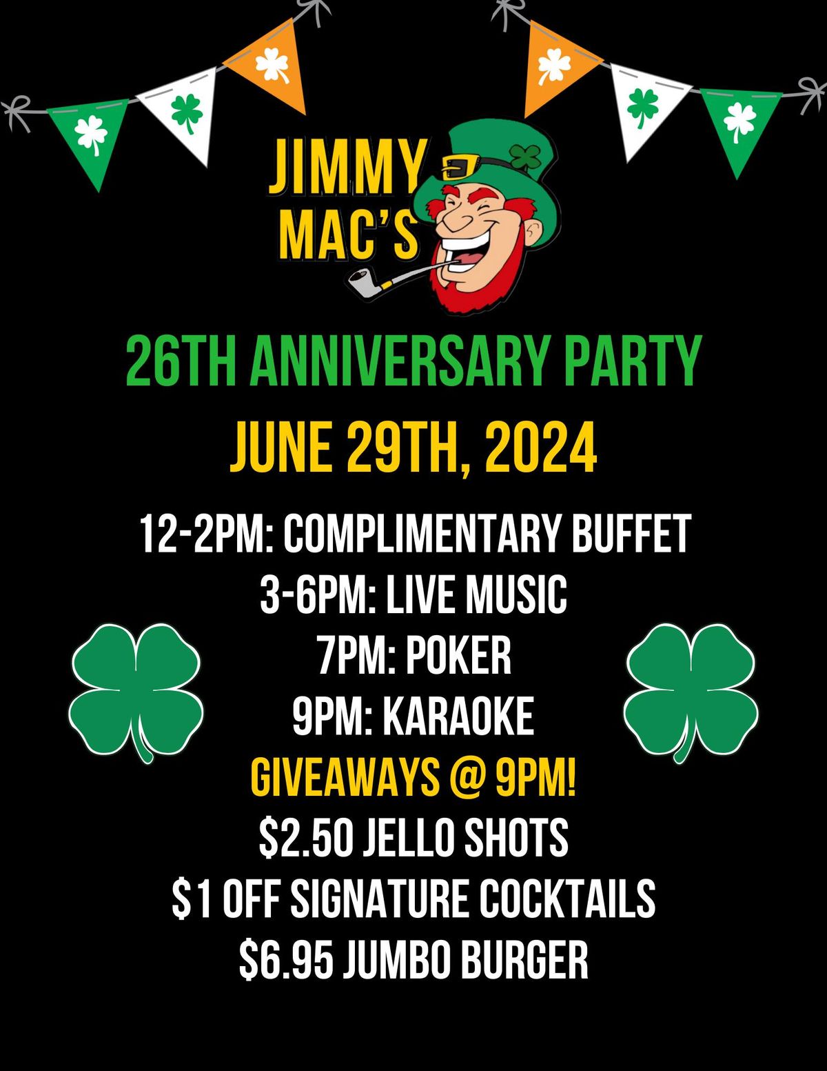 Jimmy Mac's 26th Anniversary Party