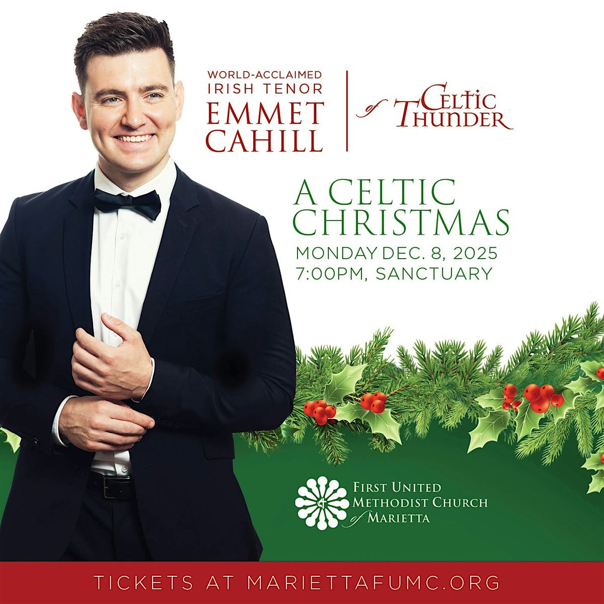 A Celtic Christmas with Irish Tenor Emmet Cahill at Marietta Methodist