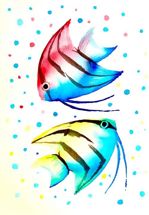 Watercolour & Wine - Angelfish
