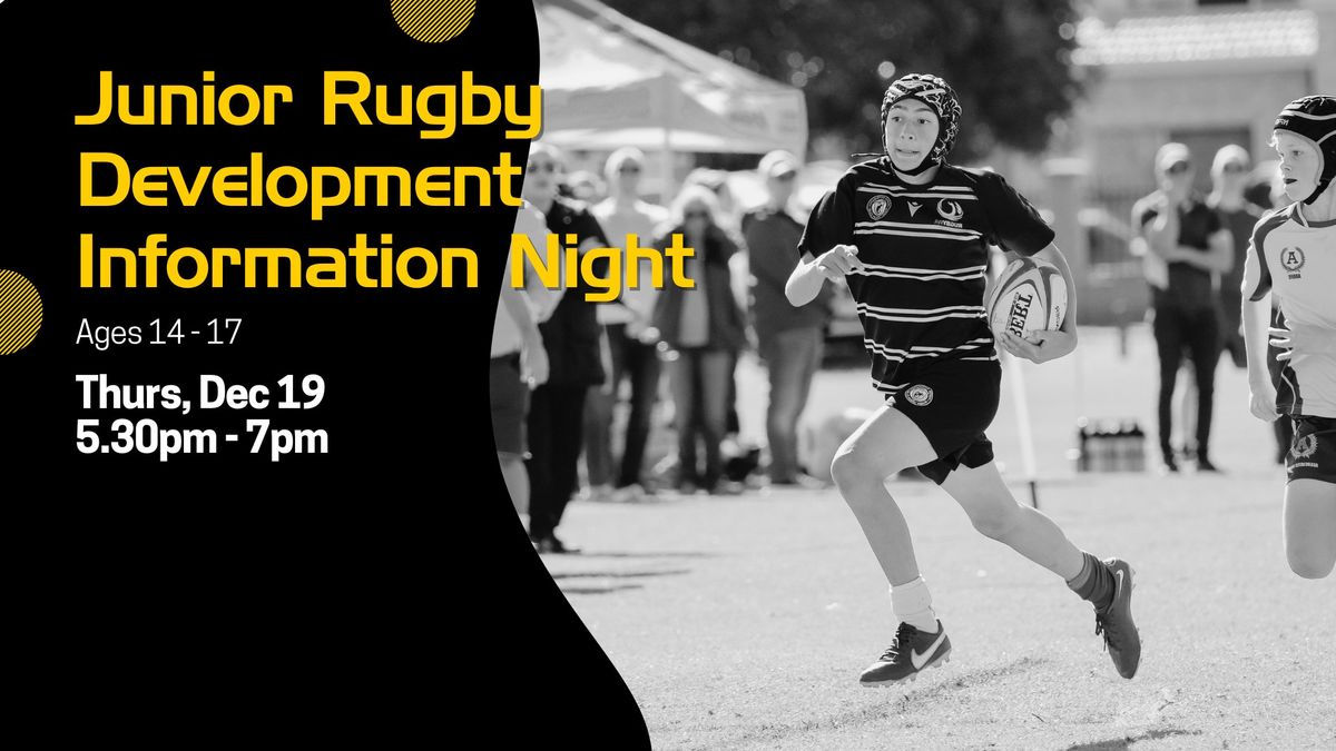 Junior Rugby Development Information Night 