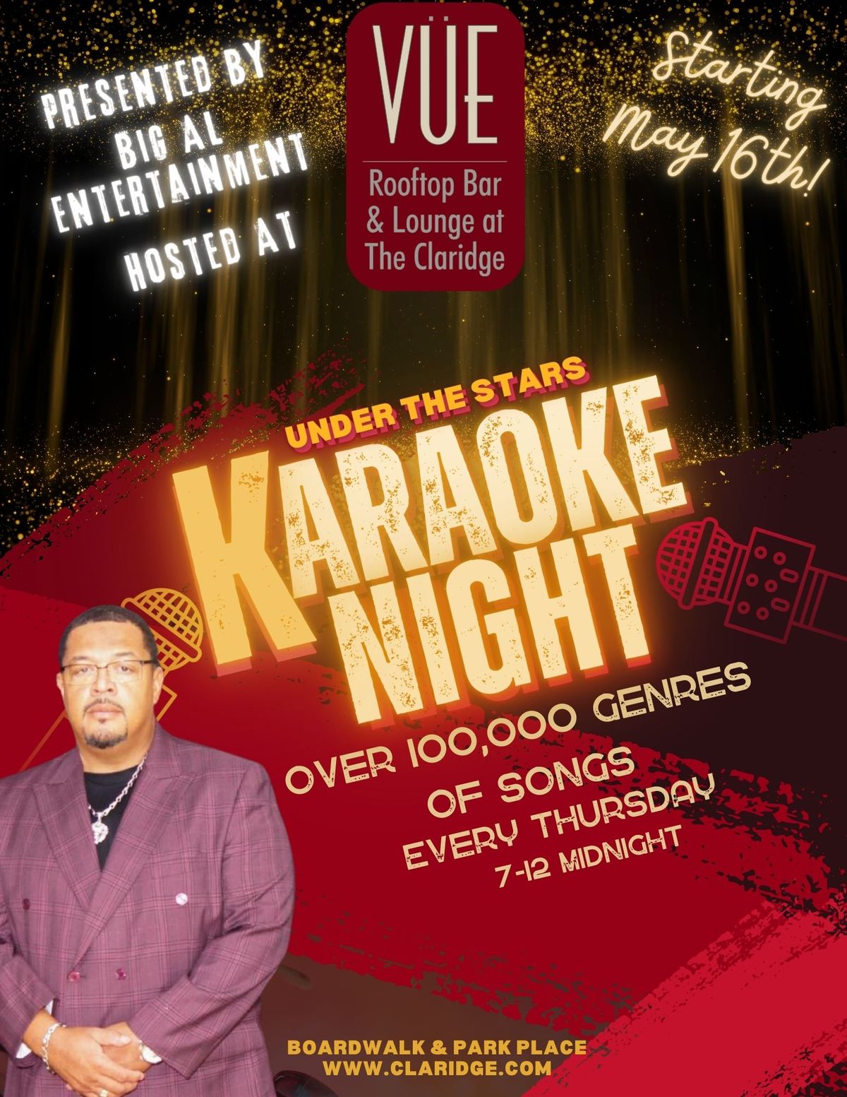 Under The Stars Karaoke Night at the V\u00dcE Rooftop Bar & Lounge at the Claridge