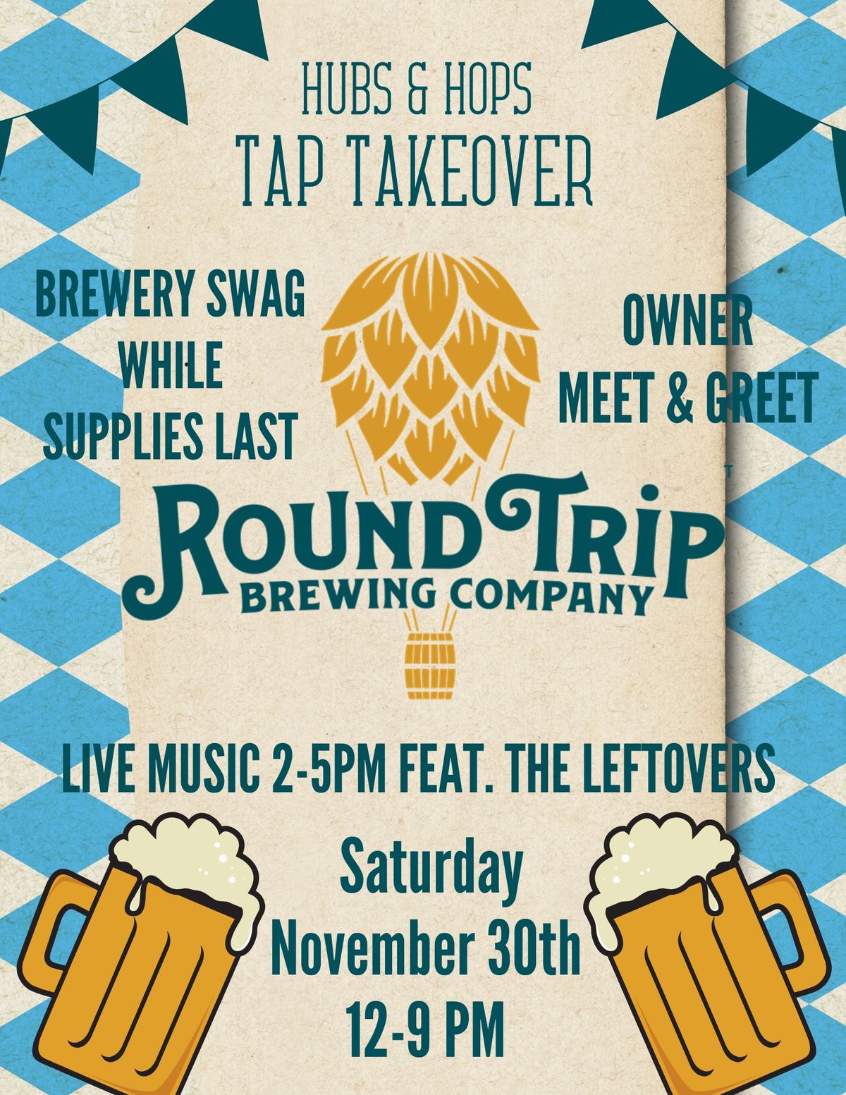 Tap Takeover Feat. Round Trip Brewing w\/ Live Music by The Leftovers