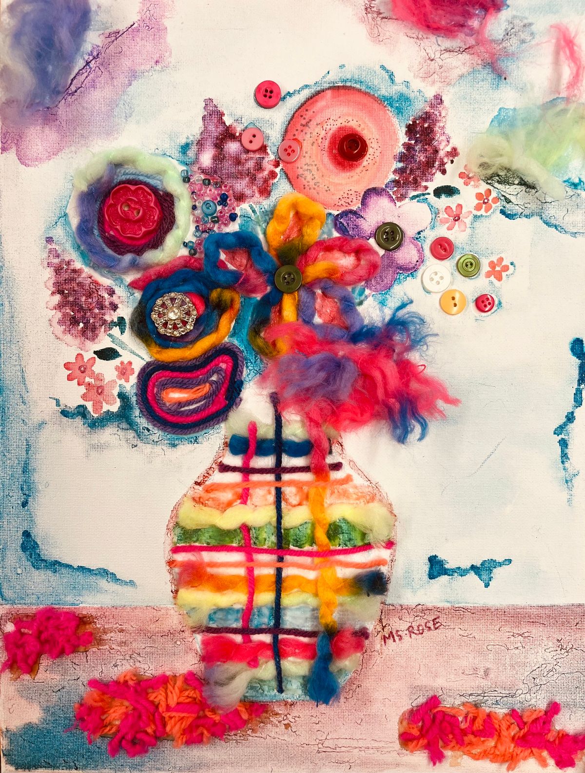 ART WORKSHOP for KIDS_Flower Yarn Painting & Open Studio (6+ yrs.) \ud83d\udc90