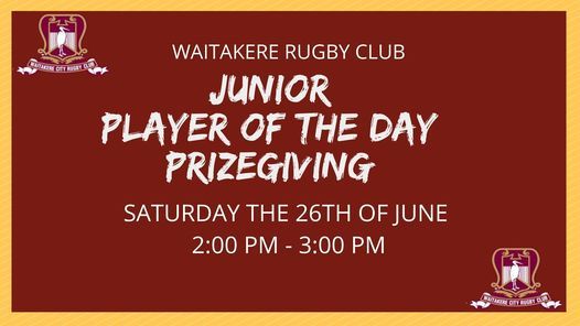 WRC Junior Player of the Day Prizegiving