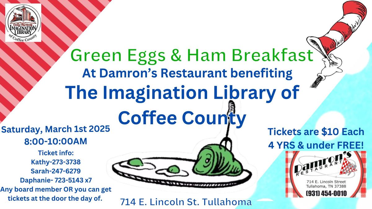 Green Eggs & Ham Benefit Breakfast for Imagination Library Coffee County