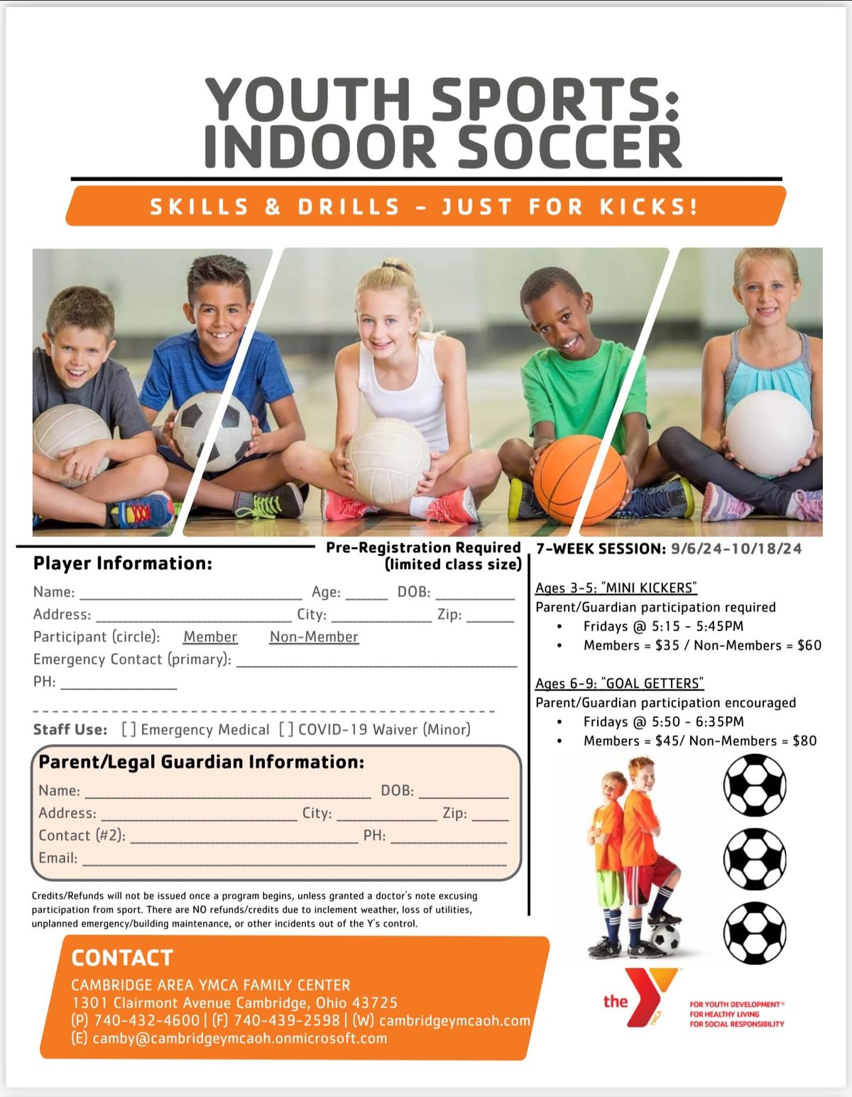 Youth Indoor Soccer \u26bd\ufe0f MINI KICKER & GOAL GETTER Registration