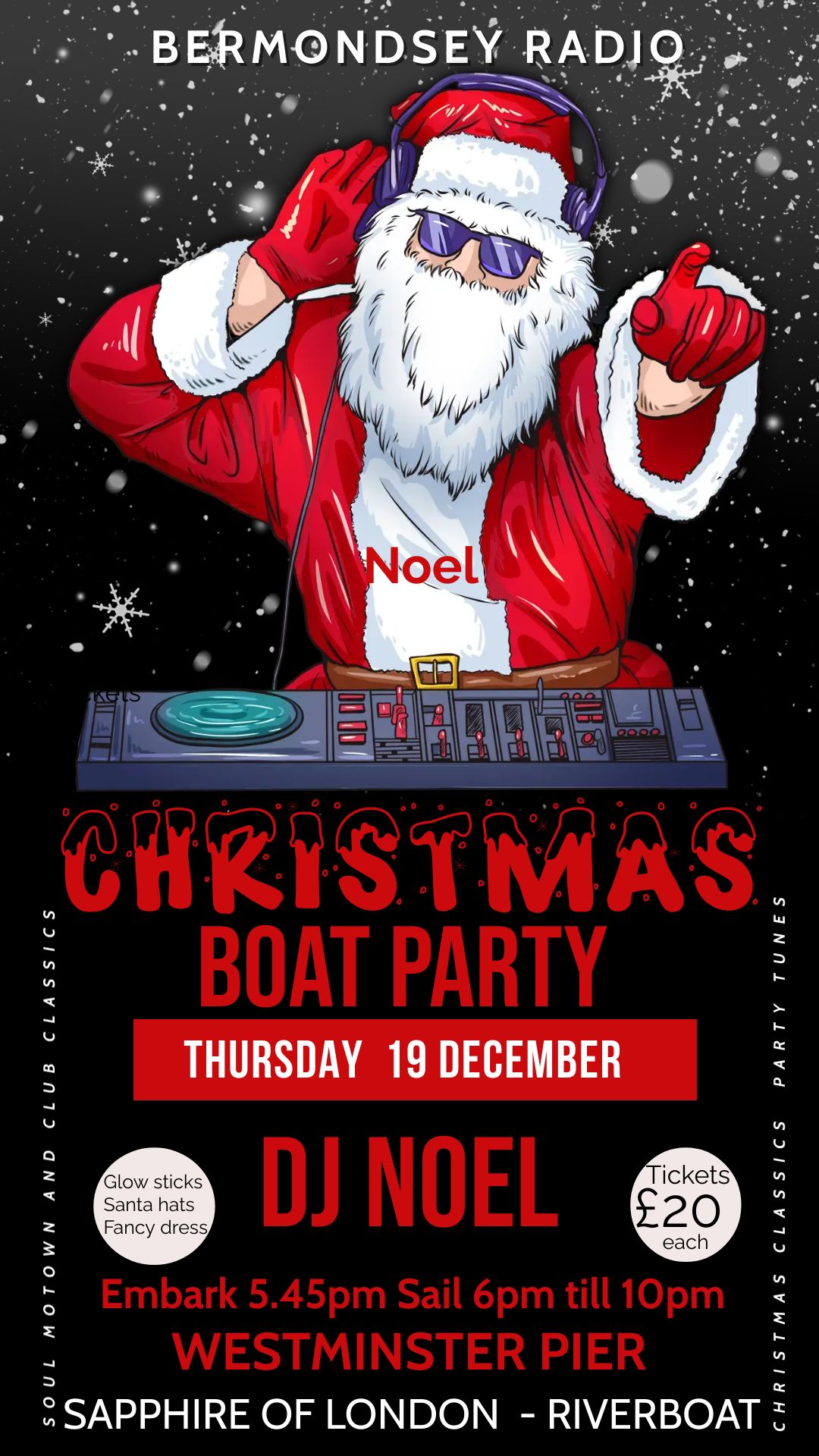 Bermondsey radio Christmas boat party