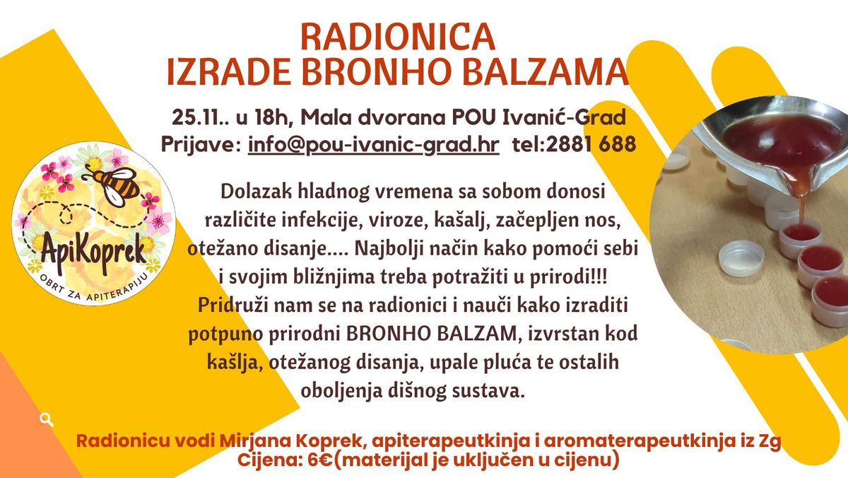 Radionica prirodne kozmetike\/ izrada BRONHO BALZAMA