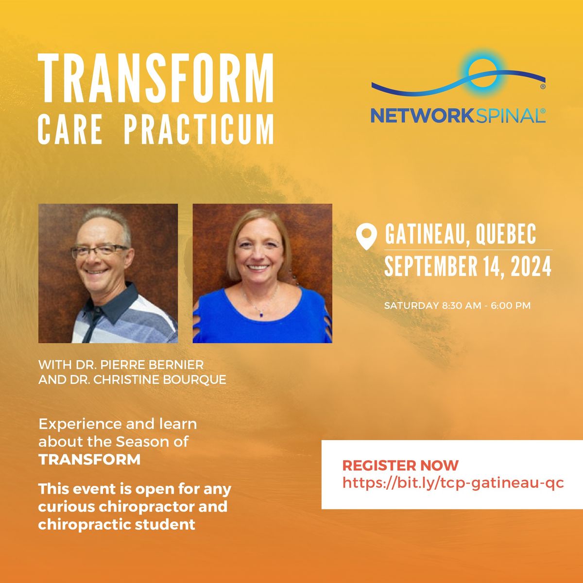 NetworkSpinal Transform Care Practicum with Dr. Pierre Bernier and Dr. Christine Bourque