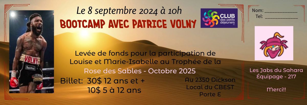 BOOTCAMP AVEC PATRICE VOLNY