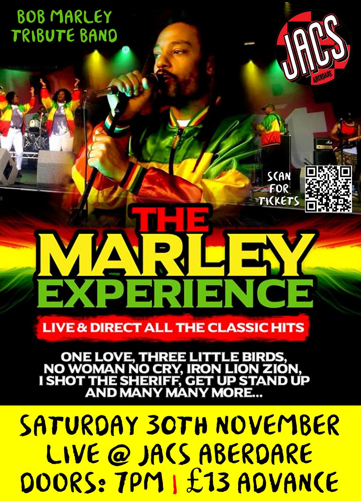 The Marley Experience (Bob Marley Tribute Band) @ Jacs Aberdare