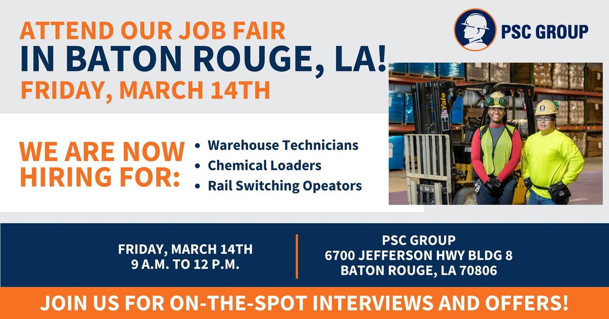 Baton Rouge & Plaquemine Job Fair 