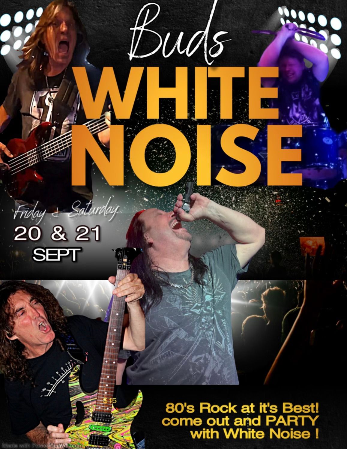 White Noise ROCKS Bud\u2019s Sports Bar Friday & Saturday Sept 20th & 21st