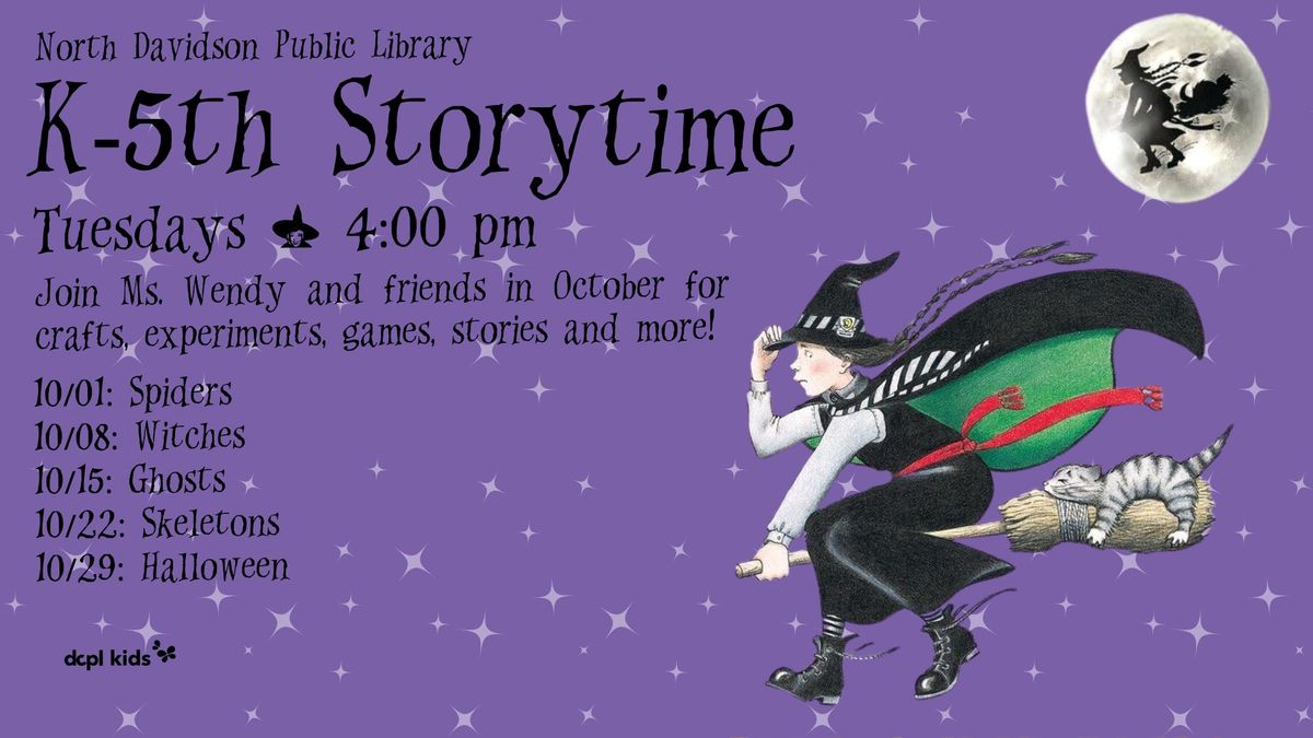 October 2024 K-5th Storytime