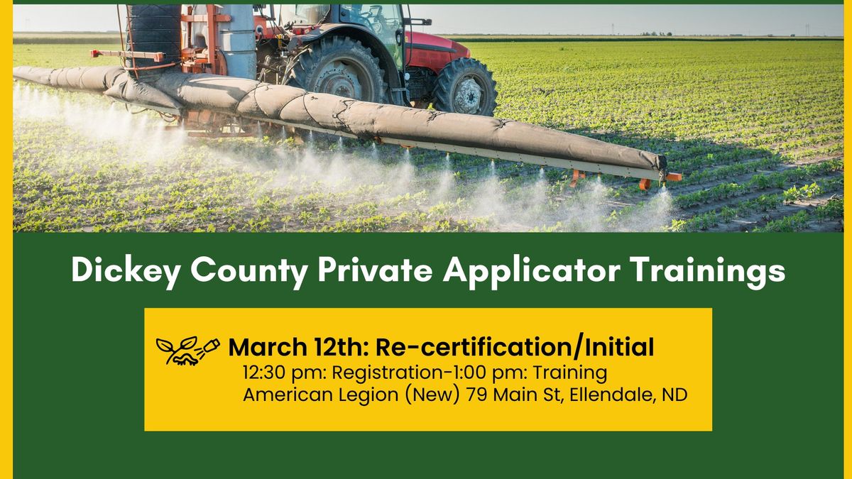 Pesticide Applicator Training-Re-certification & Initial