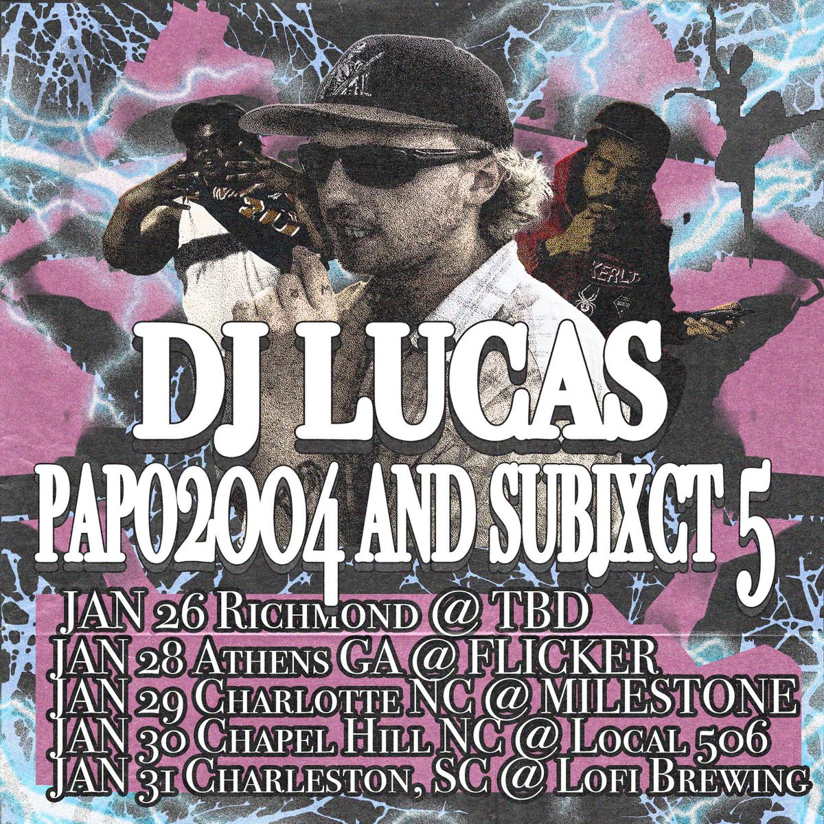 DJ LUCAS w\/ PAPO2004, SUBJXCT 5, PHAZE GAWD & JOSHUA COTTERINO at The Milestone on Wednesday 1\/29\/25