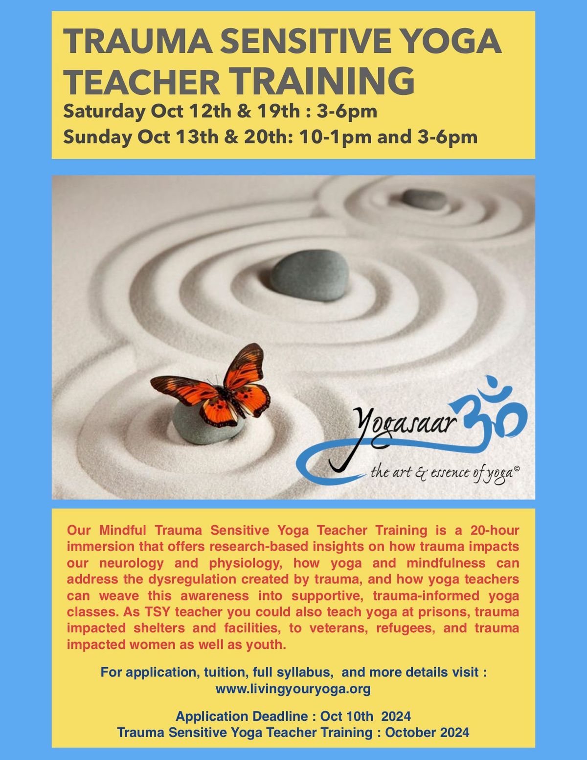 20hr TRAUMA INFORMED YOGA TEACHER TRAINING