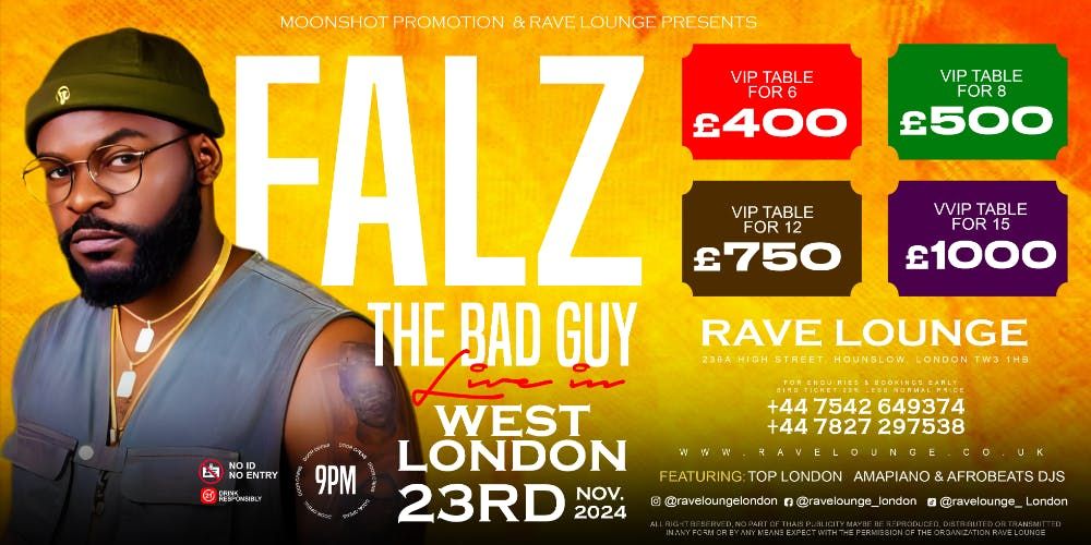 FALZ (The Bad Guy) Live in West London