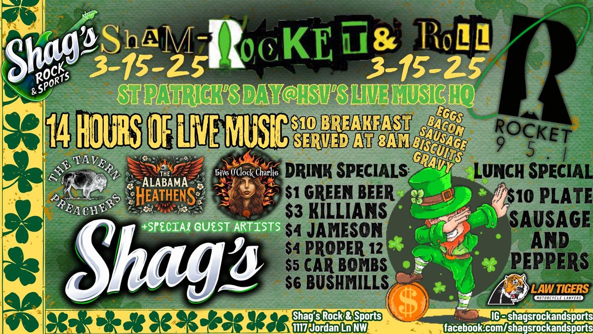 Sham Rocket & Roll w\/Rocket 95.1 & Law Tigers LIVE@Shag's