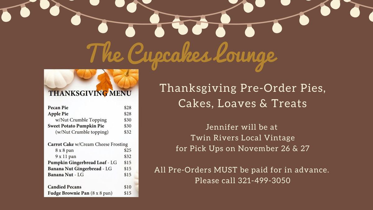 Thanksgiving Pie Pick Up with The Cupcake Lounge