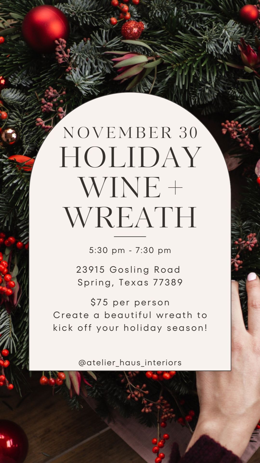 Holiday Wine + Wreath