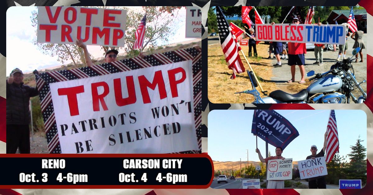 Vote *Trump* - *Brown* - *GOP* Sign Waves in Reno & Carson City