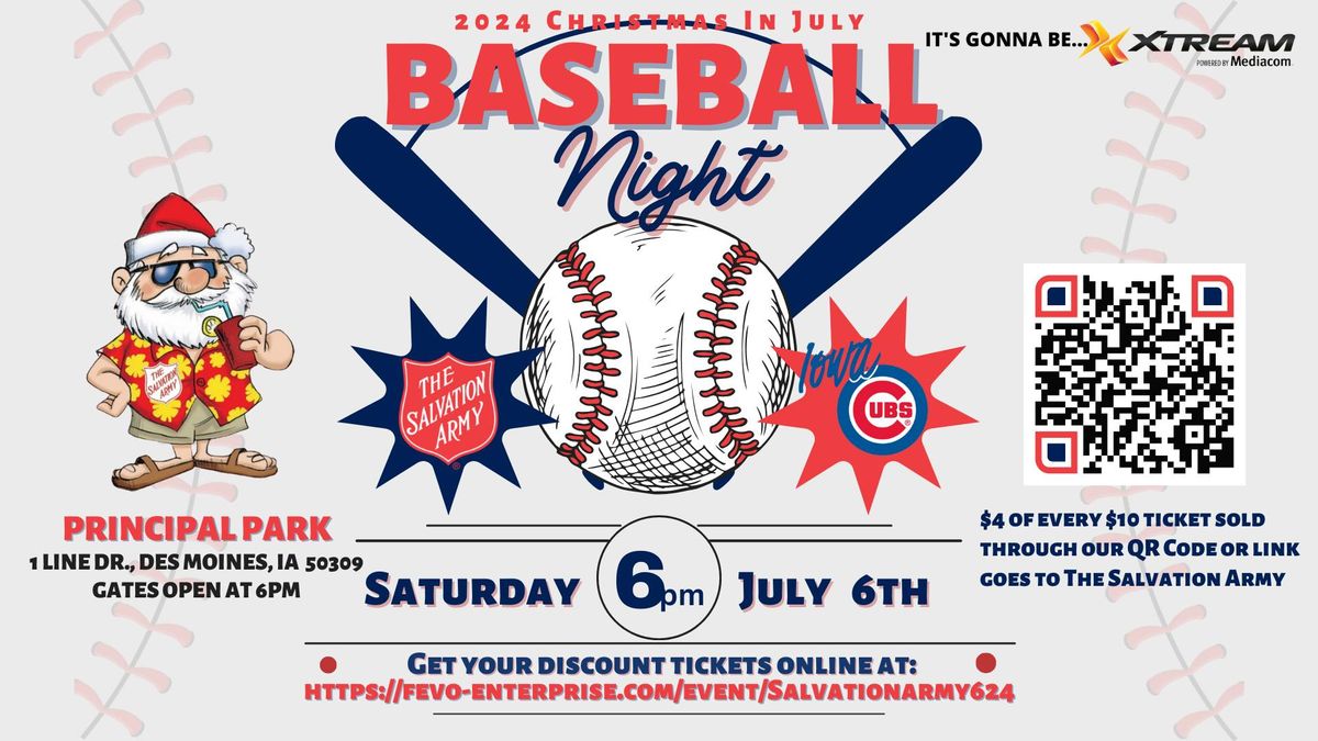 Salvation Army "Christmas in July" with the Iowa Cubs