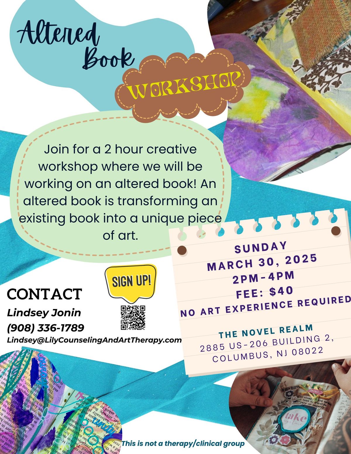 Altered Book Art Workshop in Columbus, NJ