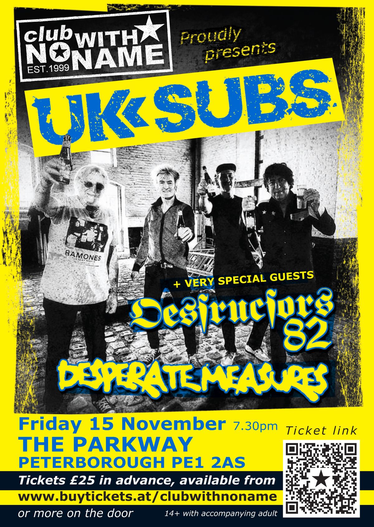 CWNN PETERBOROUGH - UK SUBS \/ DESTRUCTORS 82 \/ DESPERATE MEASURES - 15\/11\/24