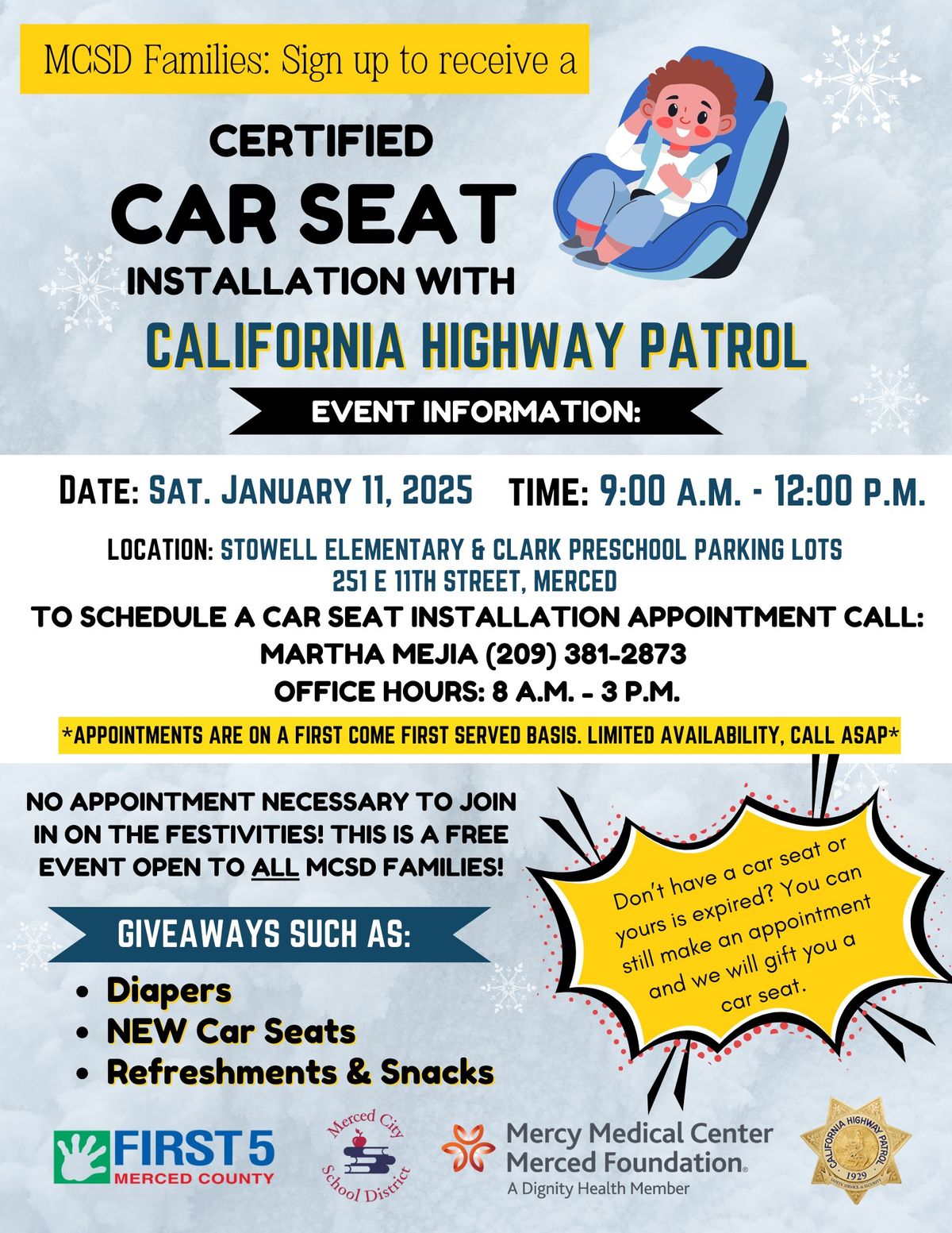 FREE Car Seat Installation and Family Resources Event!