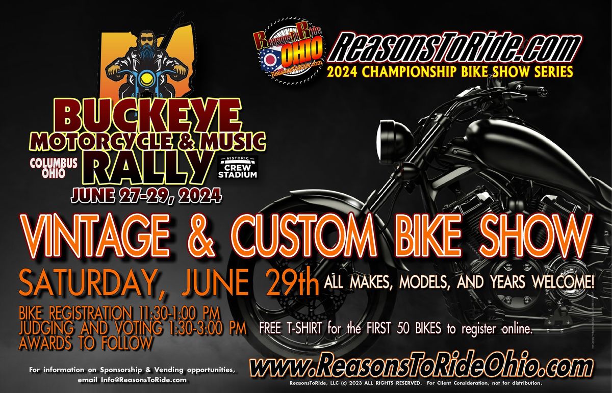 Buckeye Motorcycle & Music Rally BIKE SHOW presented by Reasons To Ride