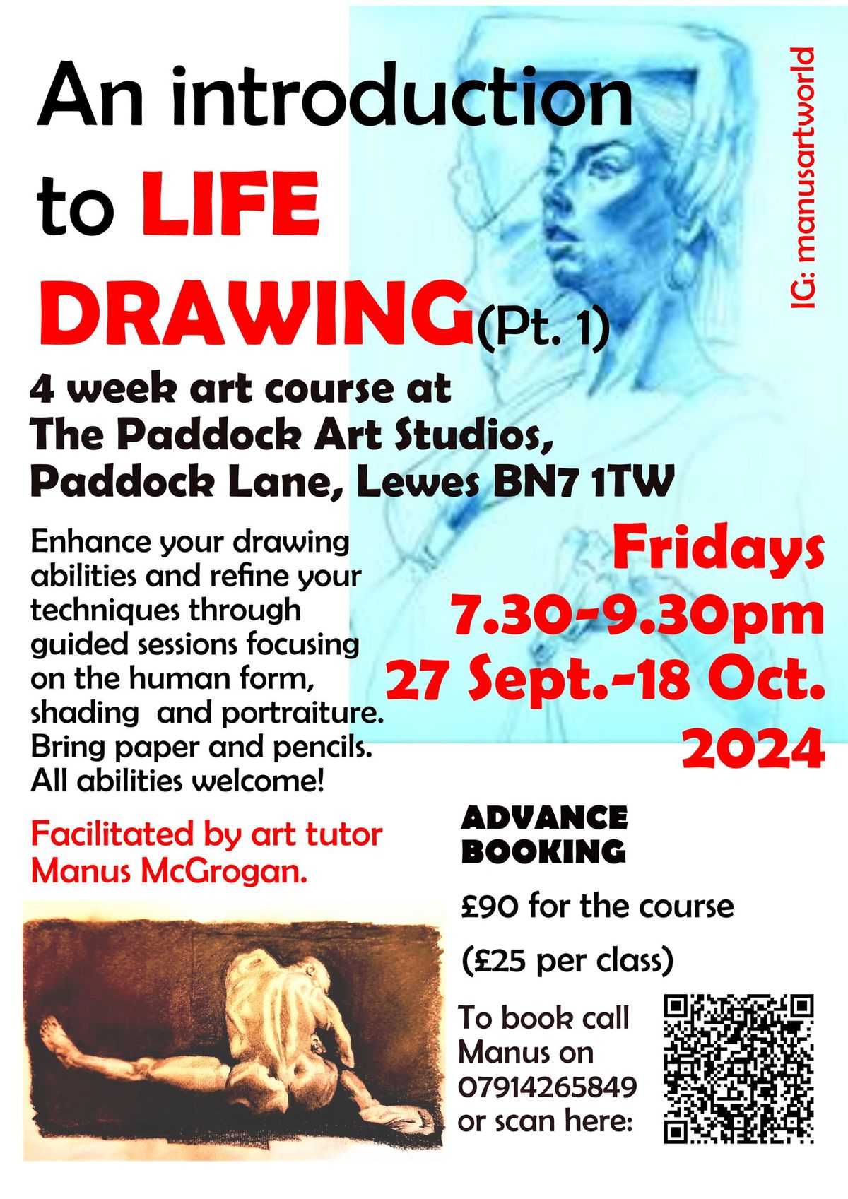 An Introduction to Life Drawing- 4 week tutored course for all abilities