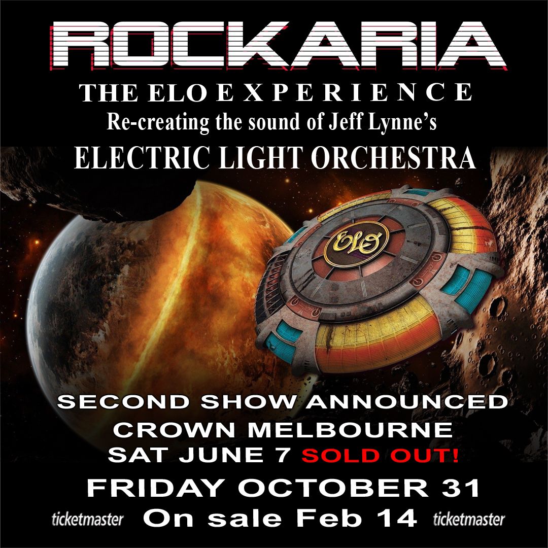 MELBOURNE CROWN CASINO 2nd show - Friday October 31, 7.30pm.  