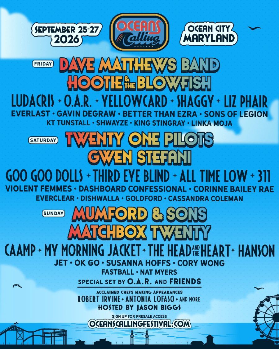 Oceans Calling Festival: Twenty One Pilots  Gwen Stefani  Goo Goo Dolls & Third Eye Blind - Saturday