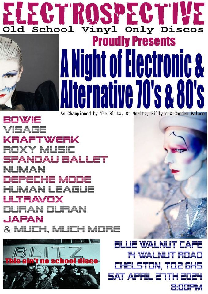 Electrospective: A Vinyl Only Night of Electronic & Alternative 70's & 80's 