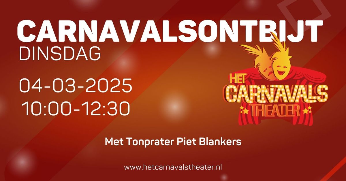 Carnavalsontbij met Tonprater - Dinsdag 04 maart - Het Carnavalstheater