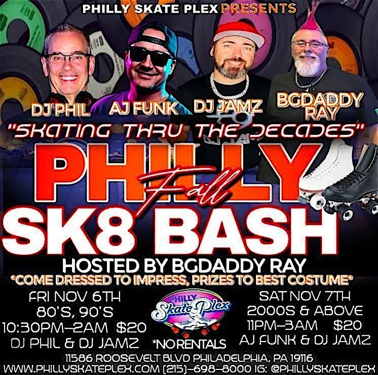 Philly Fall SK8 Bash: Skating Thru the Decades (2-Night Adult Skate Event)