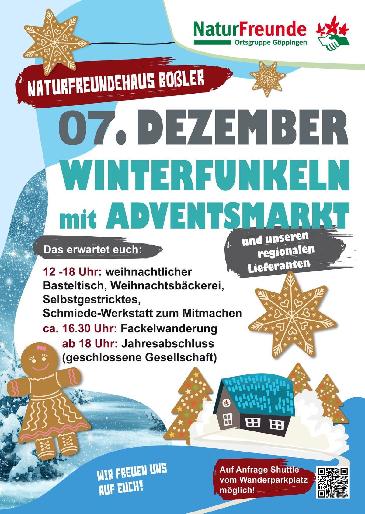 Winterfunkeln mit Adventsmarkts